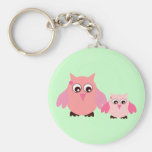 Mom & baby owl keychain