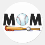Mom Baseball Bat and Ball Stickers