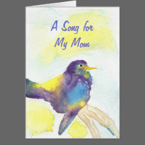 Mom Birthday Card, Bird Art Card cards