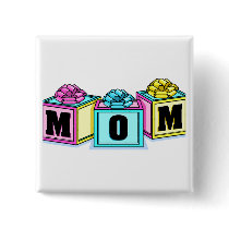 Mom (Blocks) buttons by TeeZazzle Mom (Blocks) buttons