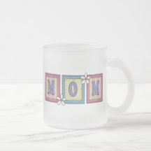 Mom Blocks Frosted Mug