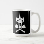 Mom-Brain unicorn skull with spork crossbones mugs