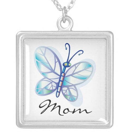 Mom Butterfly Mother's Day Necklace zazzle_necklace