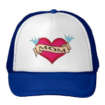 Mom - Custom Heart Tattoo T-shirts & Gifts Mesh Hats