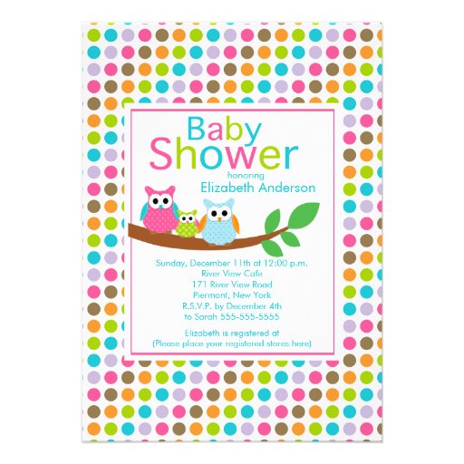 Mom & Dad Owls with Baby Owl Baby Shower Personalized Invitation from ...