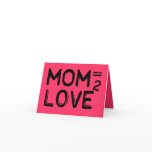 Mom Equals Love Squared Pink Greeting Card