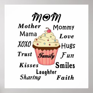 Mom Family Cupcake Poster