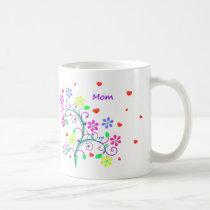 Mom Flower Cup With Custom We *Heart* You mugs