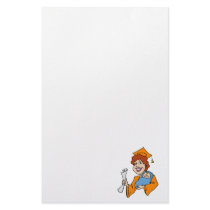 Mom Graduates Orange Stationery Paper