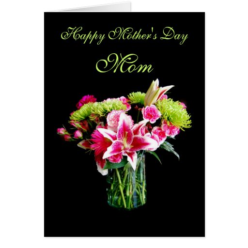 Mom Happy Mothers Day Stargazer Lily Bouquet Card Zazzle