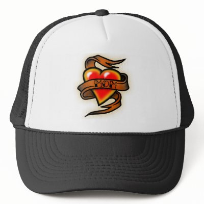 mom hart tattoo hat