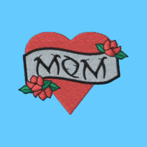 Mom Heart Tattoo Embroidered Shirt embroidered shirts