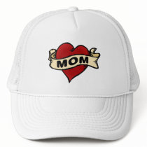 Mom Heart Tattoo hats