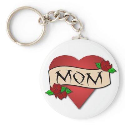 Cool tattoo design looks great on a keychain with the mom heart tattoo