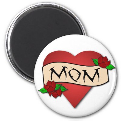 Mom heart tattoo magnet by slamdunksapparel