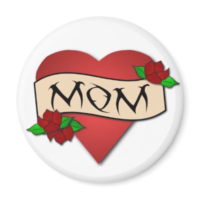 Mom heart tattoo magnet by slamdunksapparel