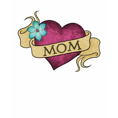 Mom Heart Tattoo T-Shirt by artladymanor. Tattoo inspired design featuring a 