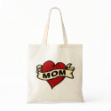 Mom heart tattoo totebag