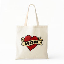Mom heart tattoo totebag