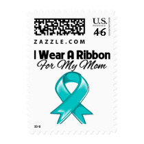 Mom - I Wear Teal Ribbon Stylish Postage