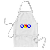 mom in nautical code flags aprons