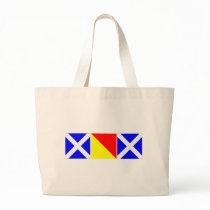 mom in nautical code flags tote bag