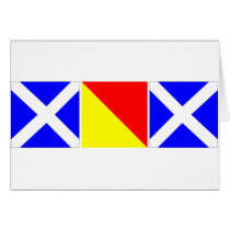 mom in nautical code flags greeting card