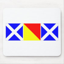 mom in nautical code flags mousepad