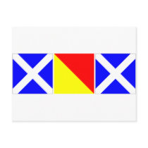 mom in nautical code flags postcards