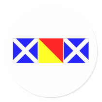 mom in nautical code flags sticker