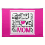 Mom is Love Mother's Day Gift for Do It All Mum placemats