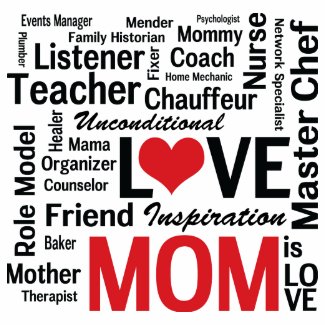 Mom is Love Mother's Day Word Cloud bag