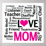 Mom is Love - Multitasking Do-it-All Mom Poster posters