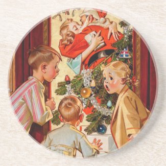 Mom Kisses Santa Claus