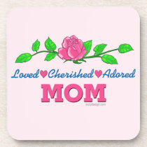 Mom Loved Cherished Adored cork coasters