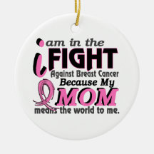 Mom Means The World To Me Breast Cancer Ornament