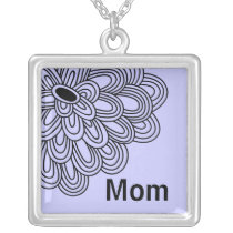 Mom Mother's Day Necklace Trendy Black Flower