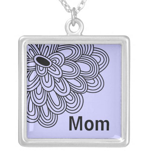 Mom Mother's Day Necklace Trendy Black Flower zazzle_necklace
