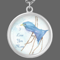 Mom Necklace, Blue Bird necklaces