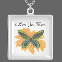 Mom Necklace, Butterfly Daisy necklaces