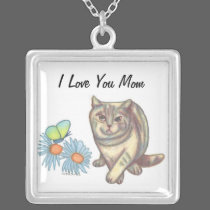 Mom Necklace, Cat Butterfly Garden necklaces