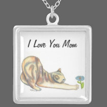 Mom Necklace, Cat Lovers Art necklaces