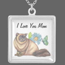 Mom Necklace, Cat Lovers Art Necklace necklaces