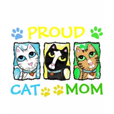 Mom of Cats Triptych on Dark T-Shirt by jamiecreates1