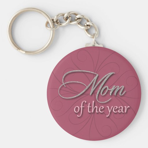 Mom of the year purple keychain