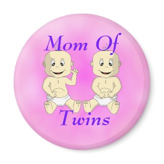 Mom Of Twin Babies Magnet magnet