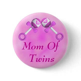 Mom Of Twin Girls Button button