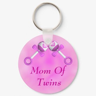 Mom Of Twin Girls Keychain keychain