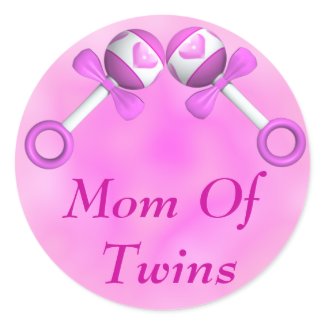 Mom Of Twin Girls Sticker sticker