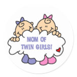 Mom of Twin Girls Stickers